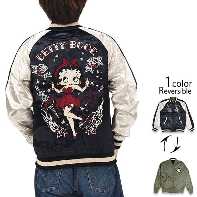 BETTY×ネバーマインド サテン×ナイロンツイルリバーシブルスカジャン