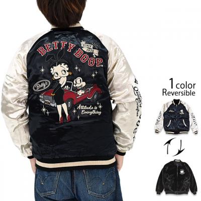 BETTY×ネバーマインド サテン×ファーリバーシブルスカジャン◆NEVER MIND