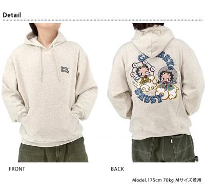 裏起毛スウェットプルパーカー「風神雷神BETTY」◆サクラスタイルセレクション